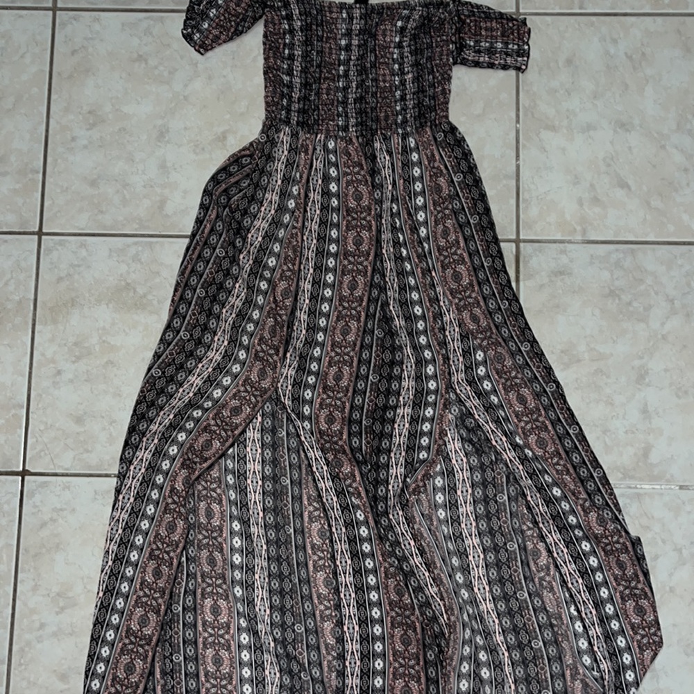 Off the shoulder maxi with side slits